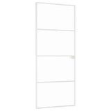 Vidaxl binnendeur 83x201,5 cm gehard glas en aluminium smal wit