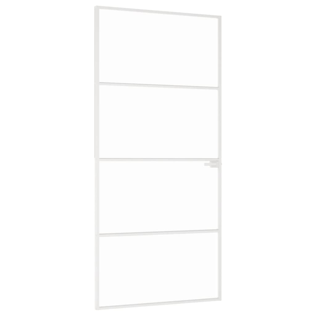 VidaXL inner door 93x201.5 cm hardened glass and aluminum narrow white