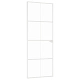 Vidaxl Porte intérieure 76x201,5 cm Verre durcie et aluminium blanc étroit