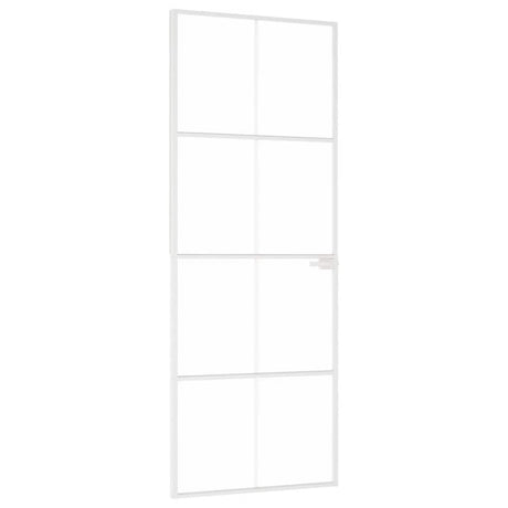 Vidaxl binnendeur 76x201,5 cm gehard glas en aluminium smal wit