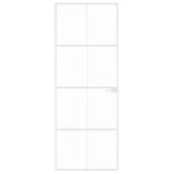 Vidaxl Porte intérieure 76x201,5 cm Verre durcie et aluminium blanc étroit