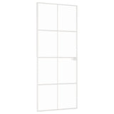 VidaXL Binnendeur 83x201,5 cm gehard glas en aluminium smal wit