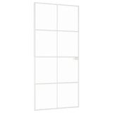 Vidaxl binnendeur 93x201,5 cm gehard glas en aluminium smal wit