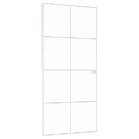 Vidaxl binnendeur 93x201,5 cm gehard glas en aluminium smal wit
