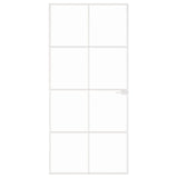 Vidaxl Porte intérieure 93x201,5 cm Verre durcie et aluminium blanc étroit