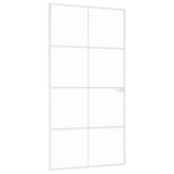 Vidaxl Porte intérieure 102x201,5 cm Verre durcie et aluminium blanc étroit