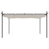 Vidaxl pergola met uitschuifbaar dak 395x292x230 crèmekleurig
