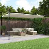 Vidaxl pergola met uitschuifbaar dak 395x292x230 crèmekleurig