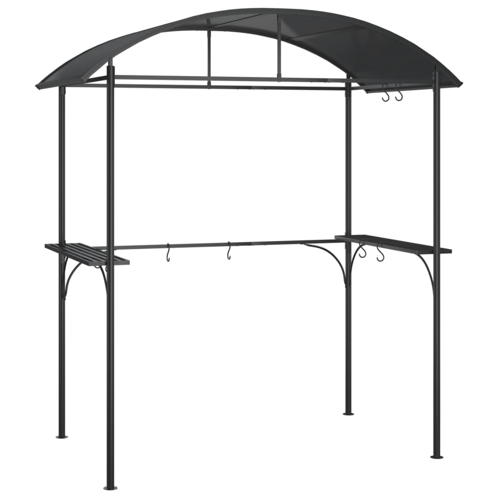 Vidaxl barbecuepaviljoen met zijplanken 220x115x230 cm staal antraciet