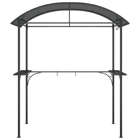 Vidaxl barbecuepaviljoen met zijplanken 220x115x230 cm staal antraciet