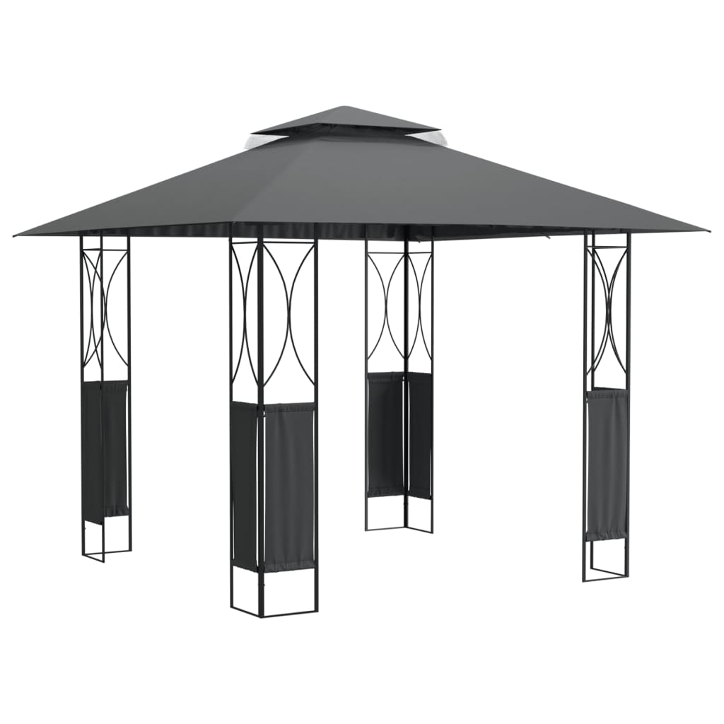 Vidaxl Arbor med tak 300x300x270 cm stål Anthracite -färgad