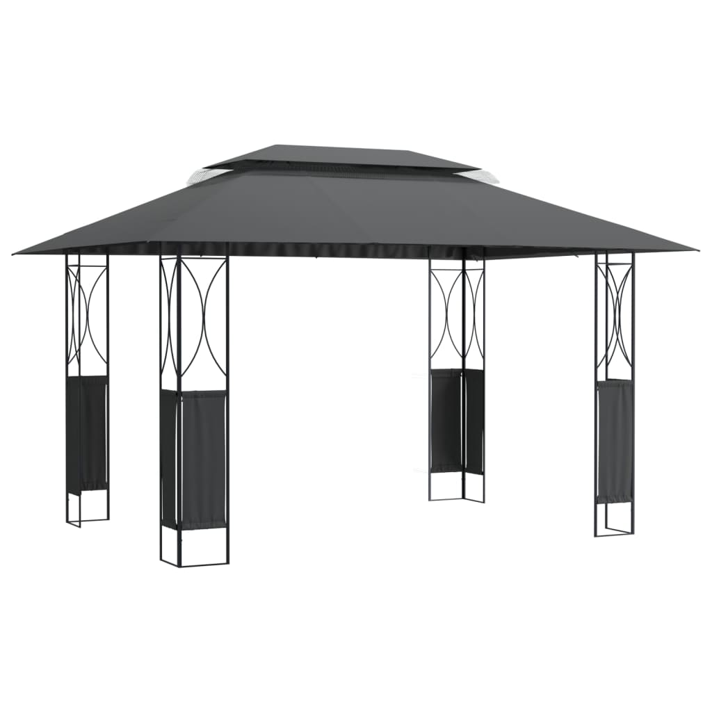 Vidaxl Arbor med tag 400x300x270 cm stål antracit -farvet