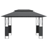 Vidaxl prieel met dak 400x300x270 cm staal antracietkleurig