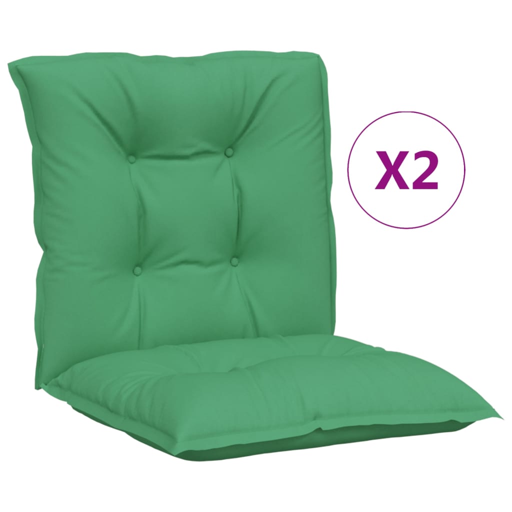 Vidaxl tuinstoelkussens 2 st lage rug 100x50x7 cm stof groen