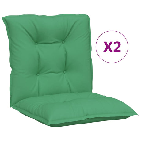 Vidaxl tuinstoelkussens 2 st lage rug 100x50x7 cm stof groen