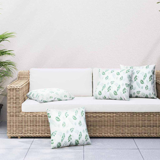 Vidaxl spreidkussens 4 st polyester stof bladpatroon 50 x 50 cm