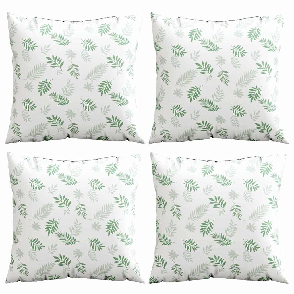 Vidaxl spreidkussens 4 st polyester stof bladpatroon 50 x 50 cm
