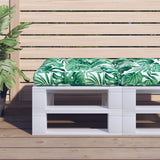 Vidaxl Pallet Cushion Leaf Pattern 60x60x12 cm tessuto