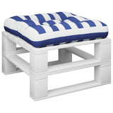 Vidaxl palletkussen gestreept 60x60x12 cm stof blauw en wit