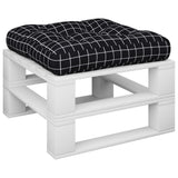 Vidaxl palletkussen ruitpatroon 60x60x12 cm stof zwart