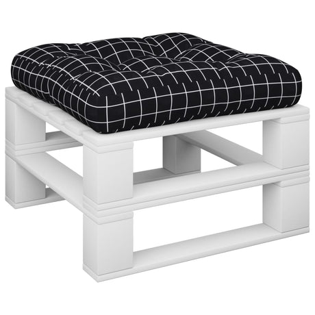 Vidaxl palletkussen ruitpatroon 60x60x12 cm stof zwart