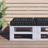 Vidaxl palletkussen ruitpatroon 60x60x12 cm stof zwart