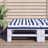 Vidaxl palletkussen gestreept 70x70x12 cm stof blauw en wit