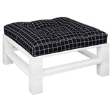Vidaxl palletkussen ruitpatroon 80x80x12 cm stof zwart