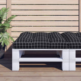 Vidaxl palletkussen ruitpatroon 80x80x12 cm stof zwart