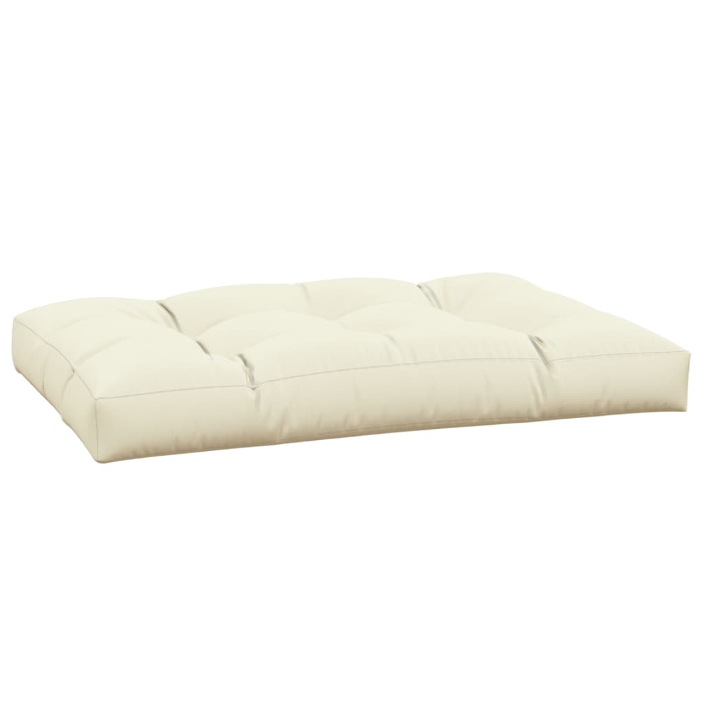 Vidaxl palletkussen 120x80x12 cm stof crèmekleurig