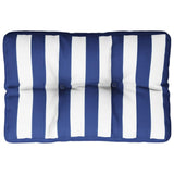Vidaxl palletkussen gestreept 50x40x12 cm stof blauw en wit