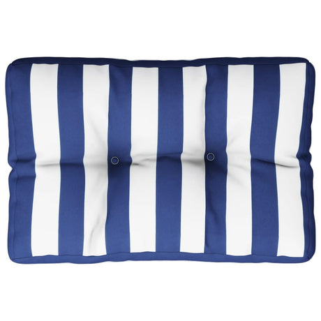 Vidaxl palletkussen gestreept 50x40x12 cm stof blauw en wit