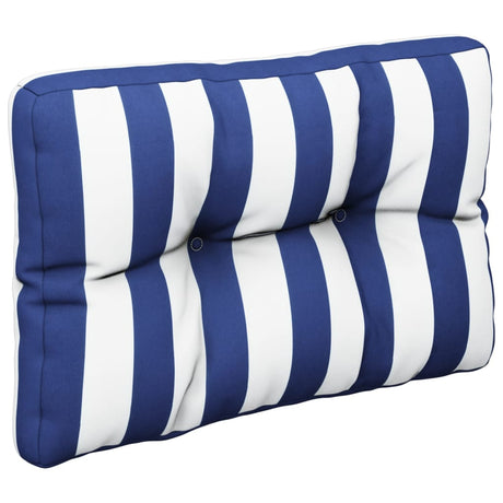 Vidaxl palletkussen gestreept 60x40x12 cm stof blauw en wit