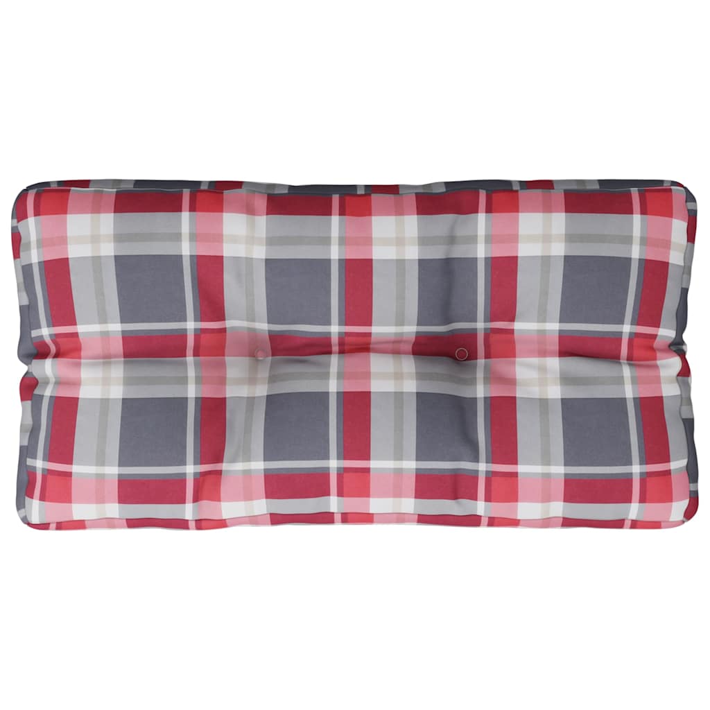 Vidaxl palletkussen 70x40x12 cm stof ruitpatroon rood