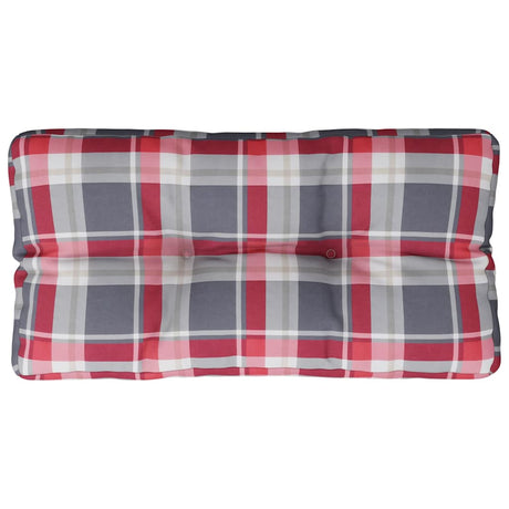 Vidaxl palletkussen 70x40x12 cm stof ruitpatroon rood