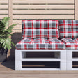 Vidaxl palletkussen 70x40x12 cm stof ruitpatroon rood