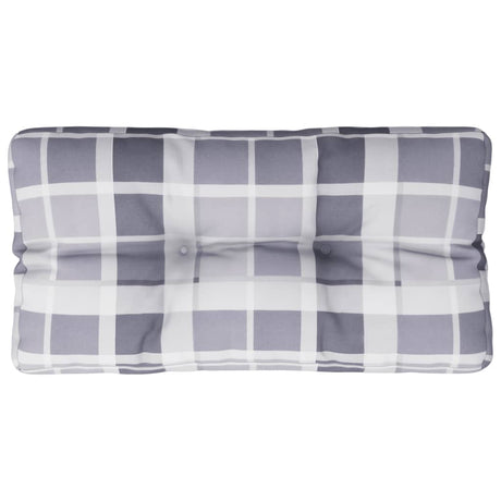 VidaXL Palletkussen 70x40x12 cm stof ruitpatroon grijs