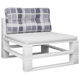 VidaXL Palletkussen 70x40x12 cm stof ruitpatroon grijs
