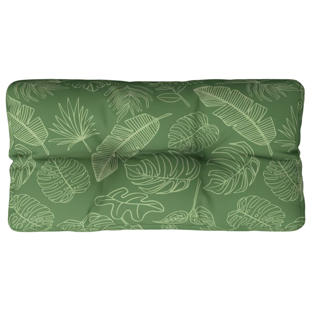 Vidaxl Pallet Cushion Leaf Pattern 70x40x12 cm tessuto