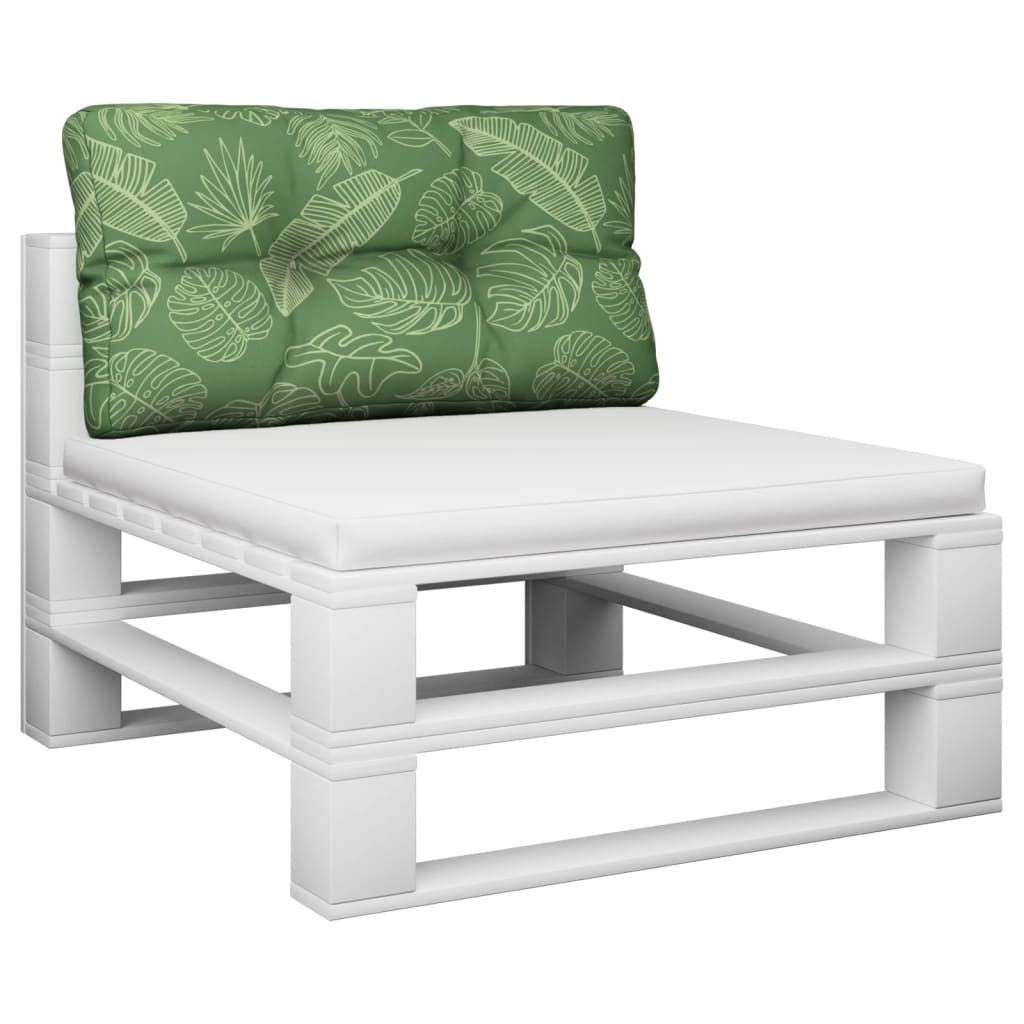 Vidaxl Pallet Cushion Leaf Pattern 70x40x12 cm tessuto