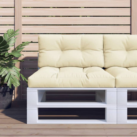 Vidaxl palletkussen 80x40x12 cm stof crèmekleurig