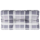 Vidaxl palletkussen ruitpatroon 80x40x12 cm stof ruitpatroon grijs