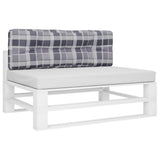 Vidaxl palletkussen 120x40x12 cm stof ruitpatroon grijs