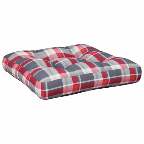 Vidaxl palletkussens 2 st stof ruitpatroon rood