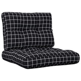 Coussins de palette vidaxl 2 st tissu diamant motif noir