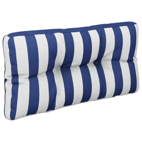 Vidaxl palletkussens 2 st stof gestreept wit en blauw