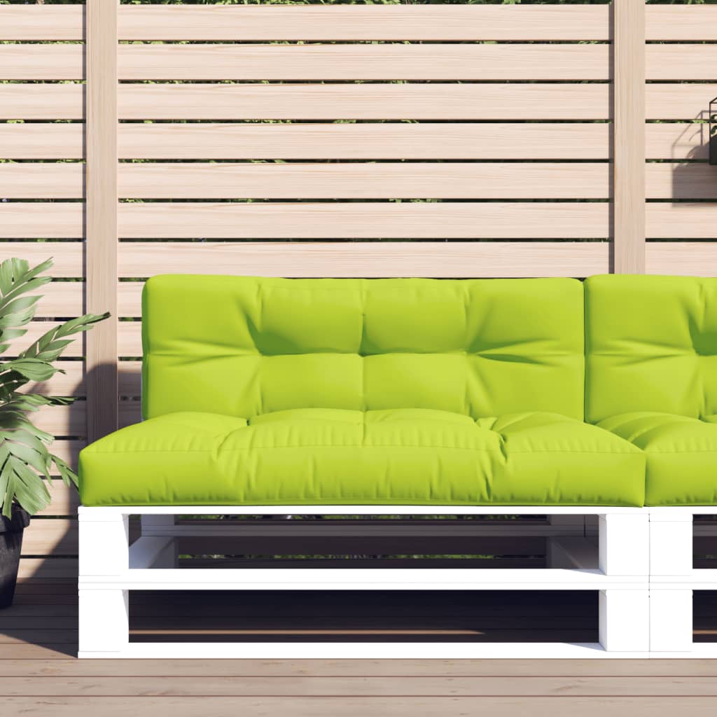 Vidaxl Pallet Cushions 2 St tessuto verde brillante