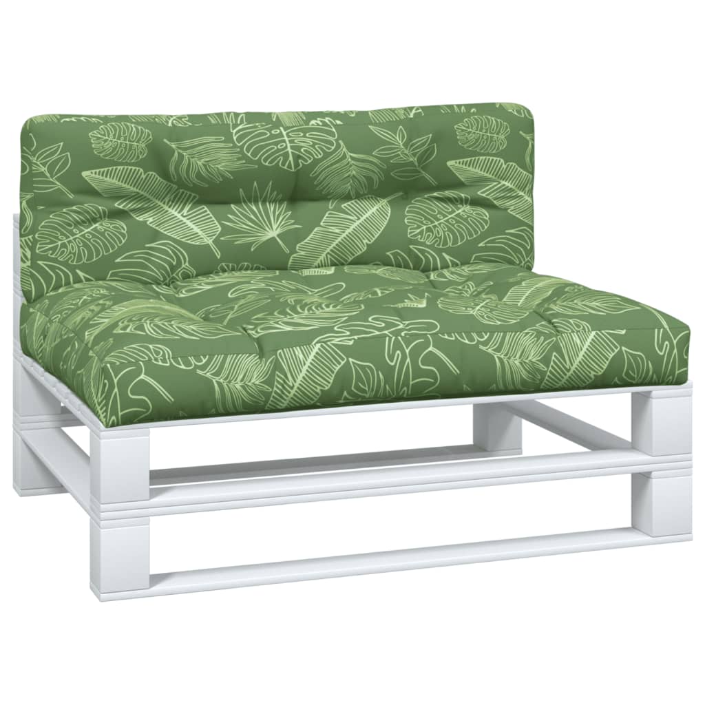 Vidaxl palletkussens 2 st stof bladpatroon