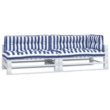 Vidaxl palletkussens 5 st gestreept stof  wit en blauw