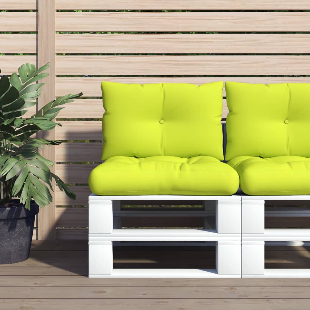 Vidaxl Pallet Cushions 2 St tessuto verde brillante